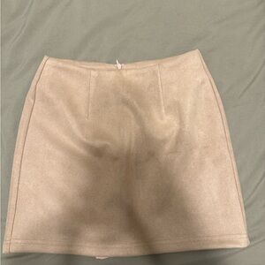 Pink Lily Beige Mini Skirt